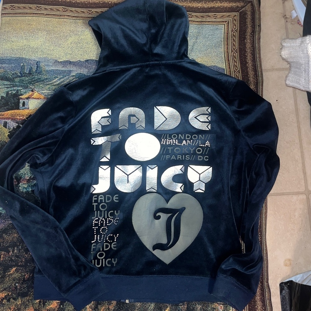 Y2K Juicy Couture Midnight  blue Velour Jacket  L